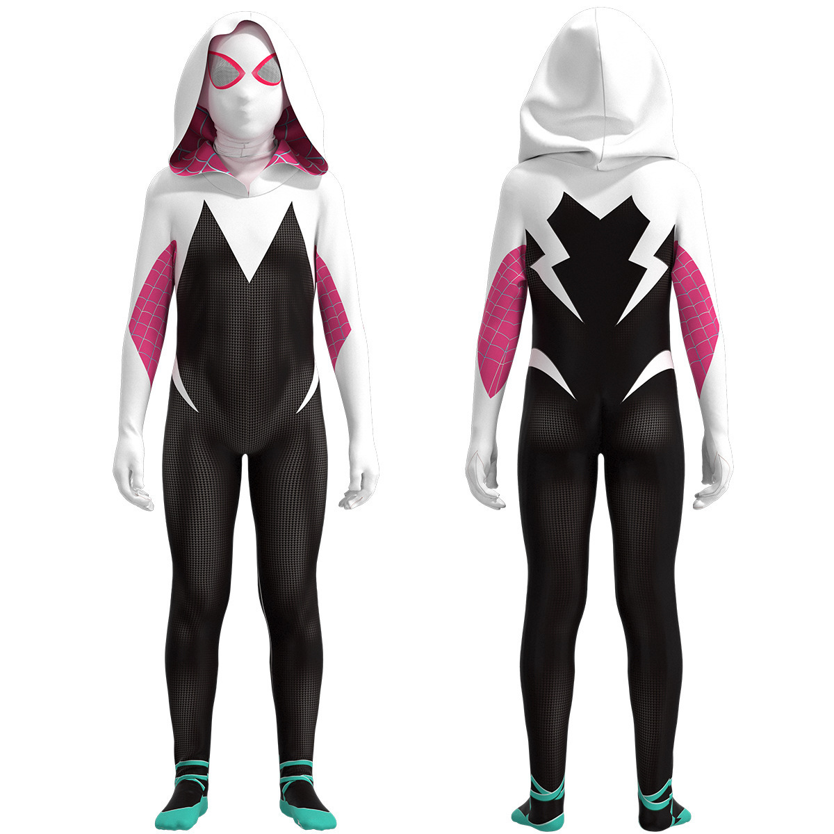 The Movie Role Gwen Stacy Costume Anti-Gwen Cosplay Jumpsuit Halloween Bodysuit Sexy Suit  with Hat for Kids Adult Costume