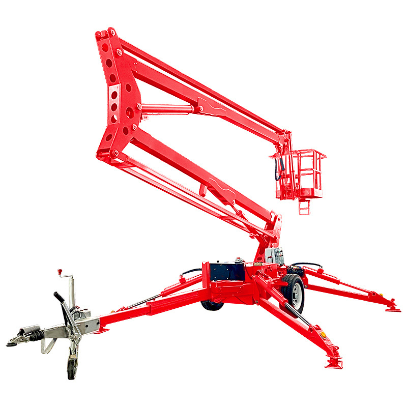 22m man lift hydraulic arieal cherry picker spider articulated towable boom lift with small platform