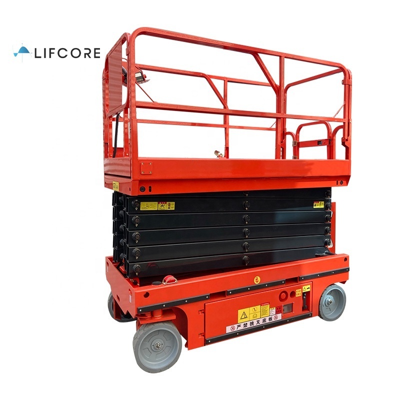 Electric dc battery self propelled scissor lift aerial working hydraulic man lift