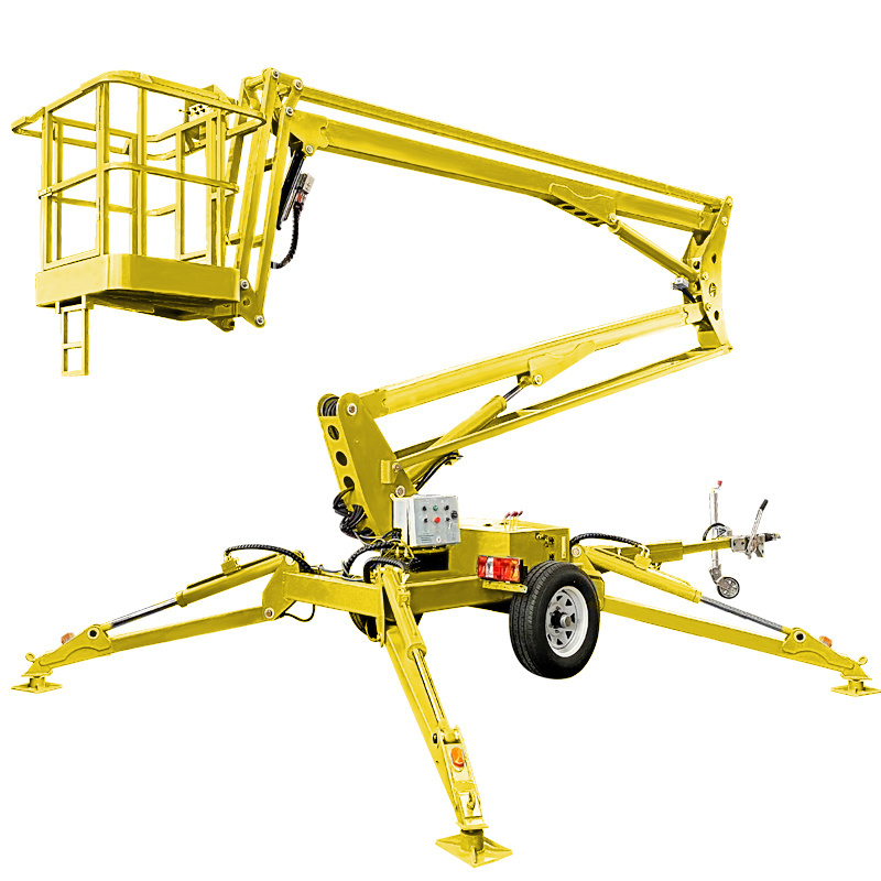 22m man lift hydraulic arieal cherry picker spider articulated towable boom lift with small platform