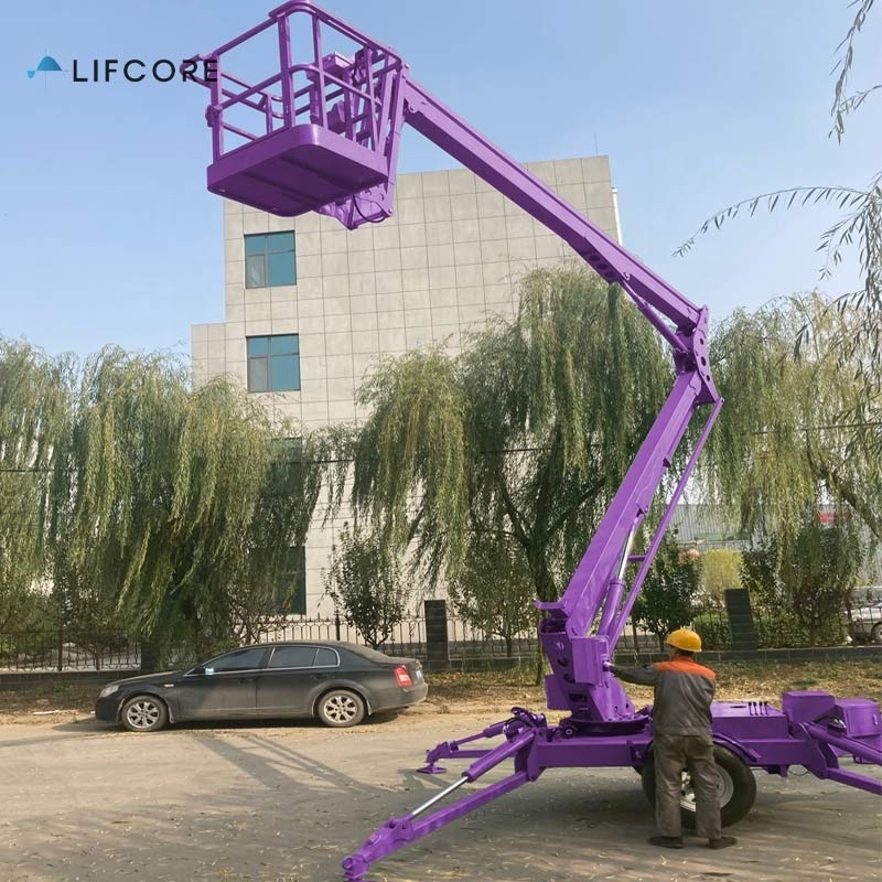 Towable boom lift for sale trailer mounted boom lift used cherry picker 6 18m diesel power hydraulic articulated trailer towable