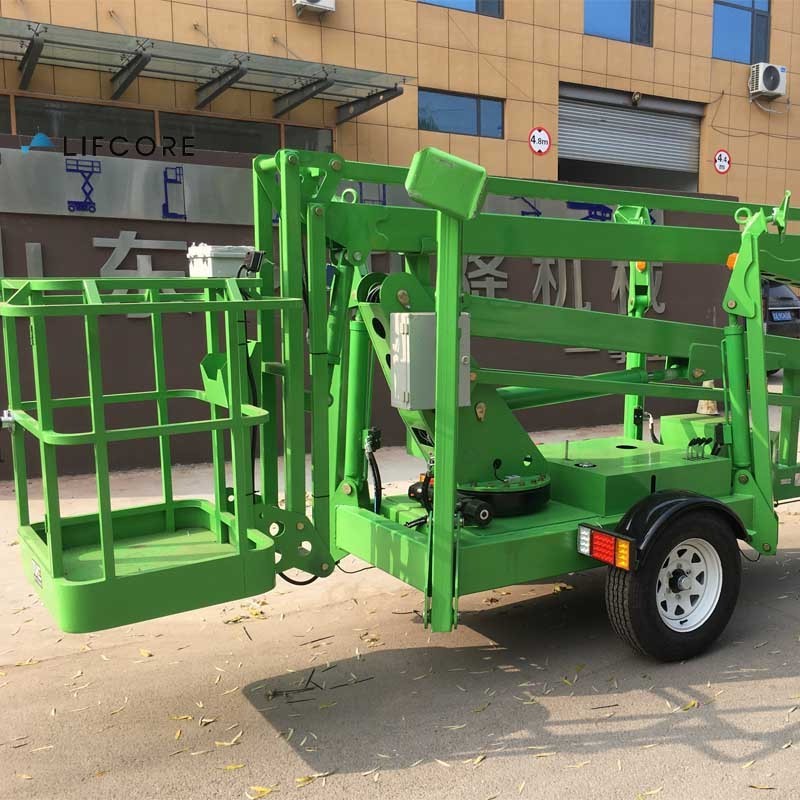 22m man lift hydraulic arieal cherry picker spider articulated towable boom lift with small platform