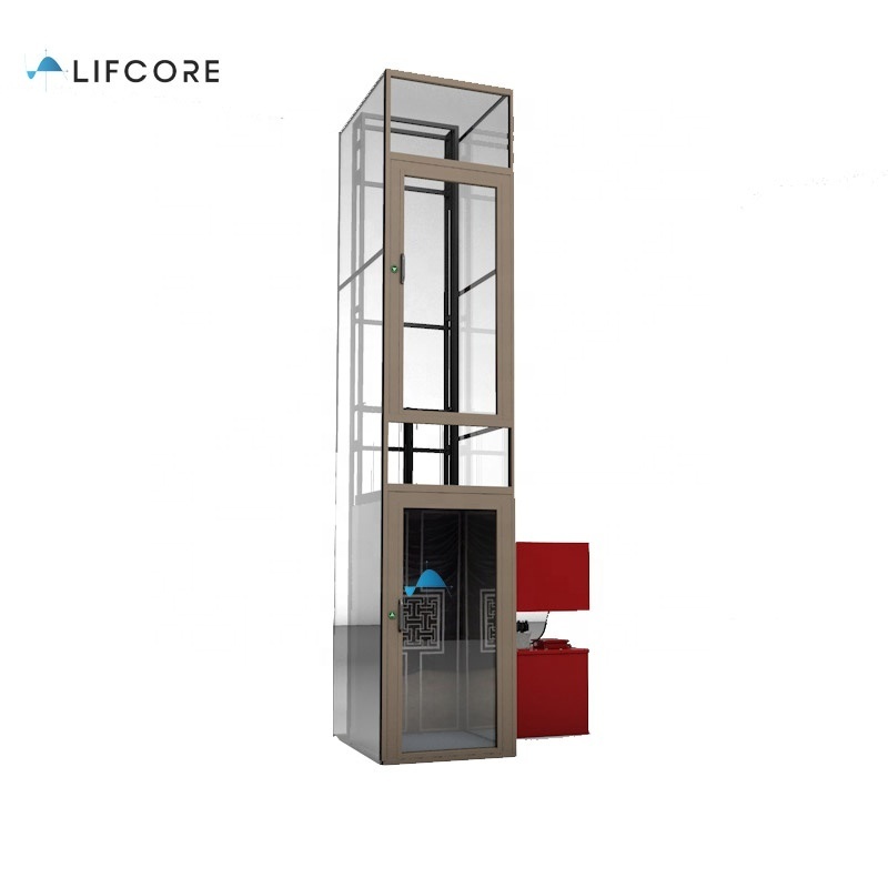 Mini Residential Lift 3 Floor Outdoor Home Elevator With Two Door Opening