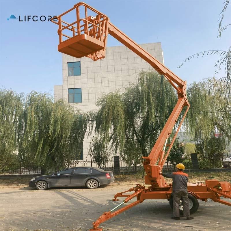 Towable boom lift for sale trailer mounted boom lift used cherry picker 6 18m diesel power hydraulic articulated trailer towable