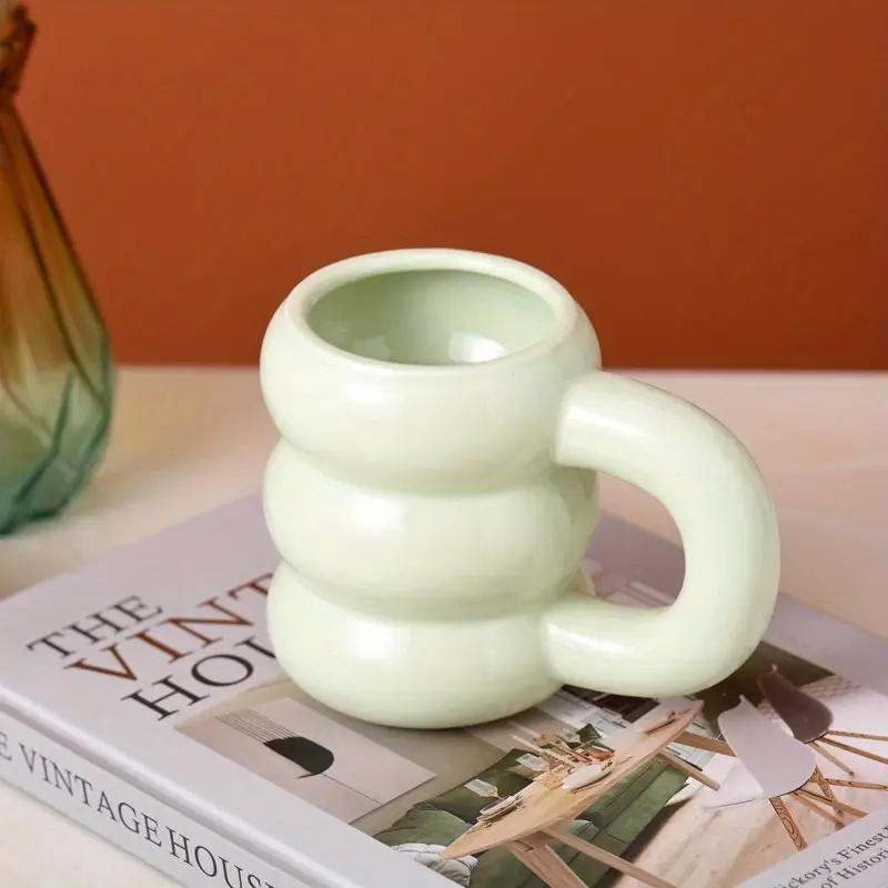 Nordic Creative Tire Mug Coffee Ceramic Fat Cute Coffee Cup Couple Simple Thick Handle Mugs High Creative Ceramic Cup