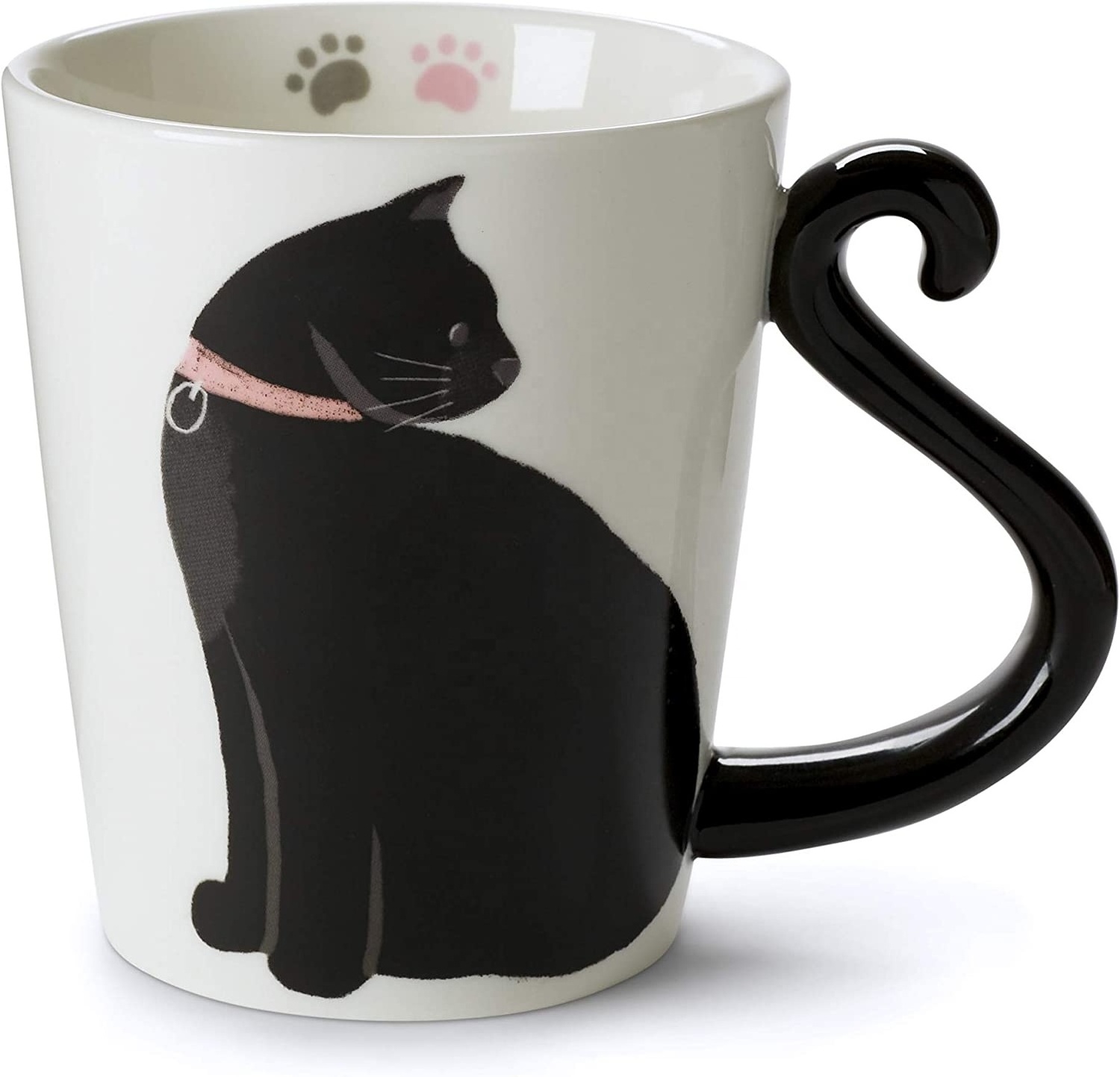 Creative Funny Animal Cat Shaped Coffee Mugs with Hand Printed Designs 12 ounce Ceramic mug