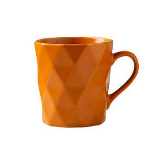 Nordic style Daily used high quality  ceramic coffee mug with colorful glaze with diamond embossed designs