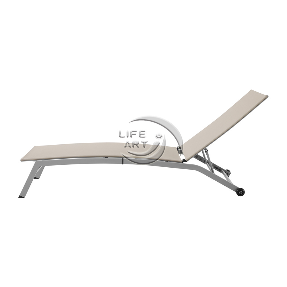 LIFE ART Modern Outdoor Chaise Lounge Wheel-Equipped Modern Sun Lounge Pool Sun Chairs For Leisure Facilities