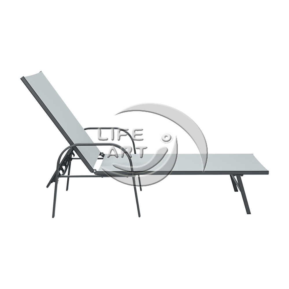 LIFE ART All Weather Steel Outdoor Chaise Lounge Sun beds Sun Loungers With KD Structure Mail Order Package