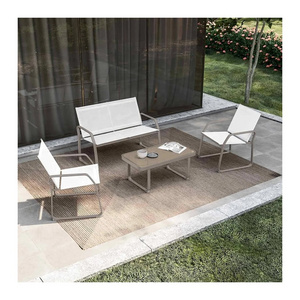 LIFE ART Modern Steel Textilenes Fabric Outdoor Furniture Set Garden Sets Garden Tables And Chairs Set