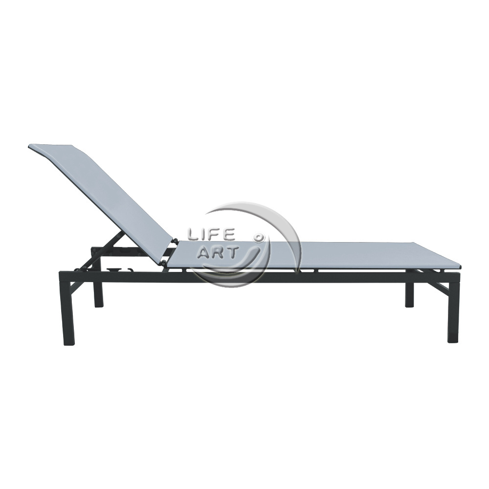 LIFE ART Modern Steel Textilenes Fabric Leisure Outdoor Chaise Lounge Sun Loungers Swimming Pool Chair