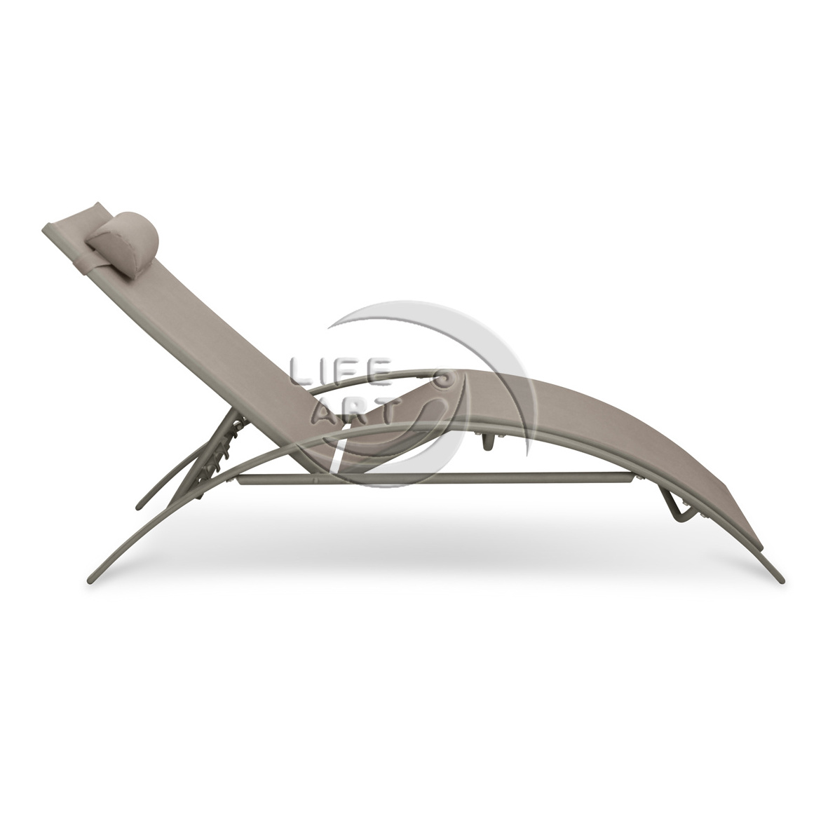 LIFE ART Steel Textilenes Outdoor Chaise Lounge Foldable Sun Loungers Recliner Chair With Pillow