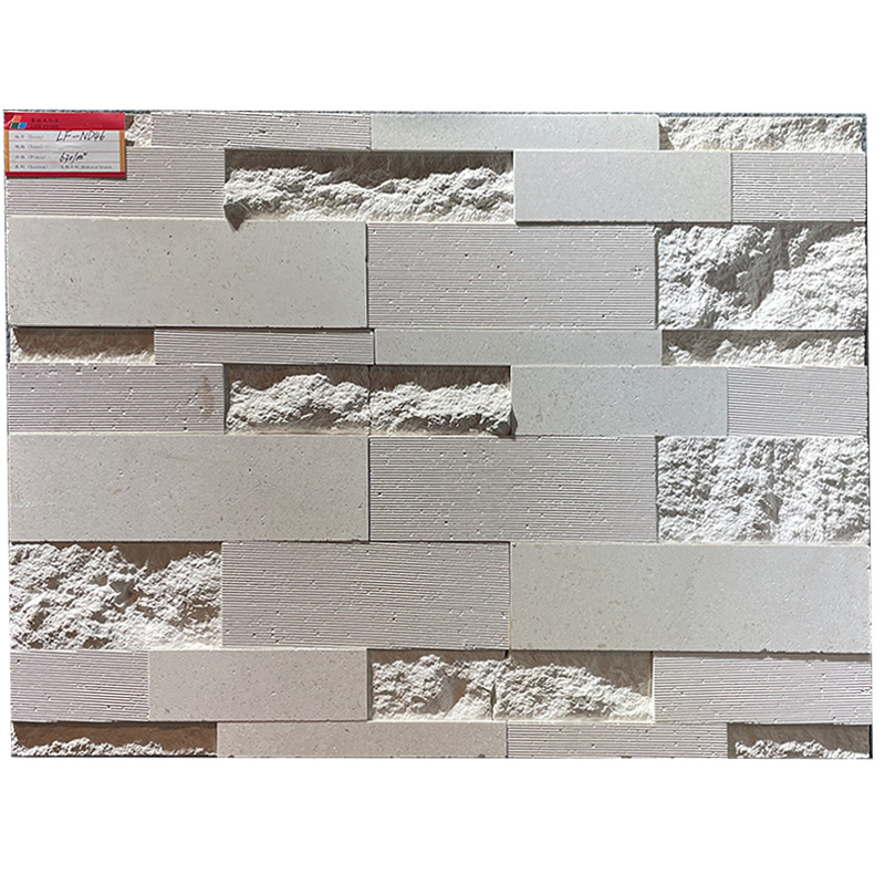 Natural Culture Stone Exterior Wall Cladding 3D nano White Marble Stone Wall Tiles White Stack Stone