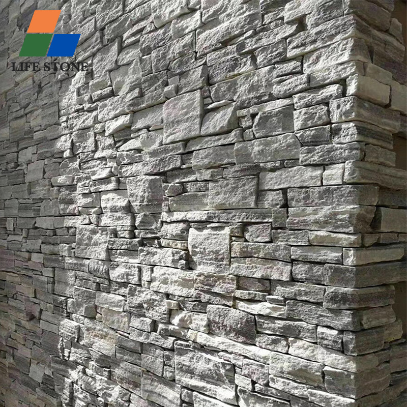 High quality stone external wall cladding  fence garden stone Natural Stone Garden Palisades