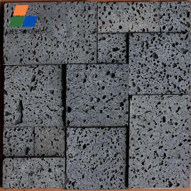 black natural volcanic rock stone tile for sale