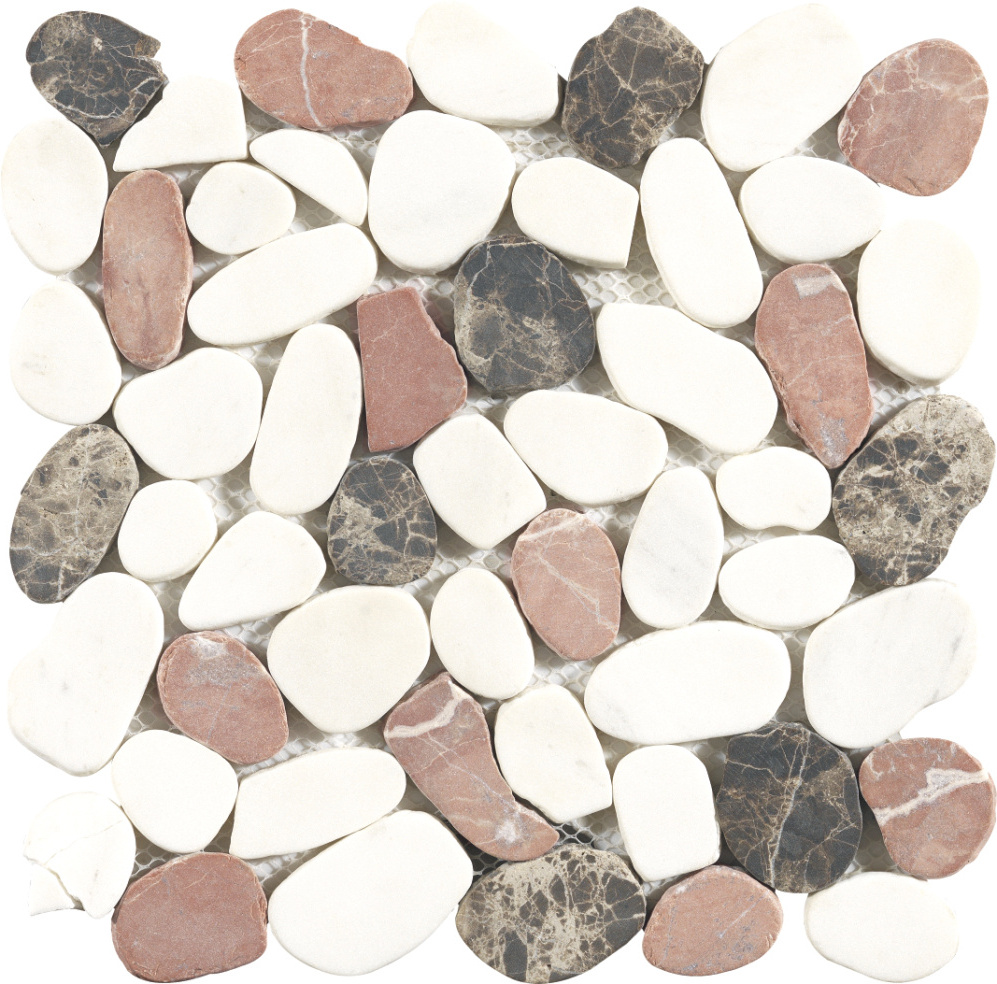 Natural Pebble Mixed marble mosaic tile backsplash brick tile bathroom tiles kitchen backsplash paving flooring