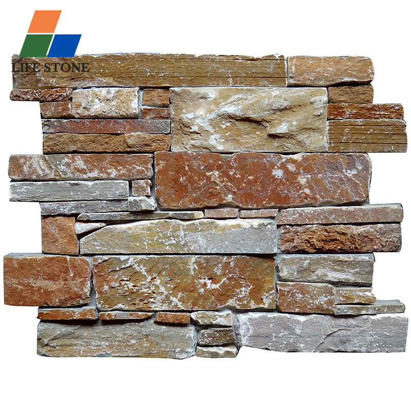 High quality stone external wall cladding  fence garden stone Natural Stone Garden Palisades