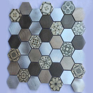 Stainless steel metal mosaic tile blue series wall decoration metal mosaic tile mosaic bath shower tiles