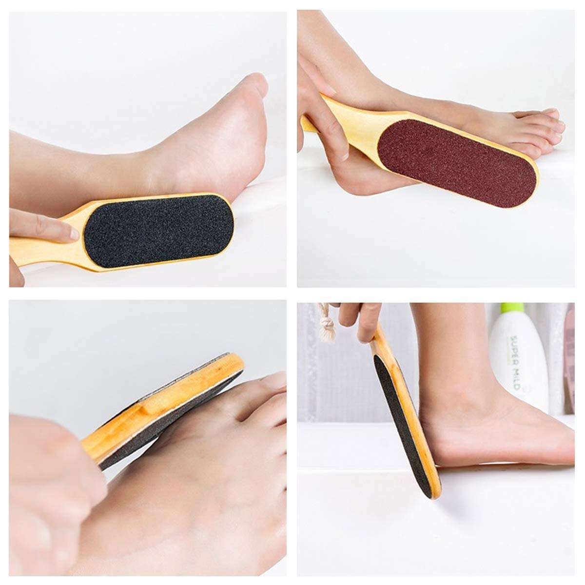 Professional foot file factory Bulk wholesale price pedicure tools dead skin callus remover custom brand wooden foot file