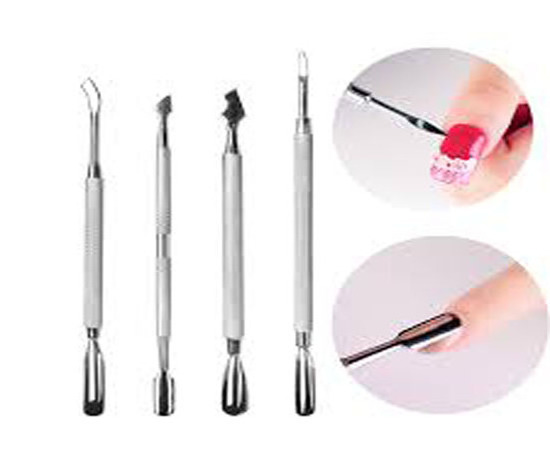 Manicure Care Tools 4 Pcs/Set Double-ended Cuticle Pusher Dead Skin Remover Manicure Nail Art Steel Pusher Nail Push