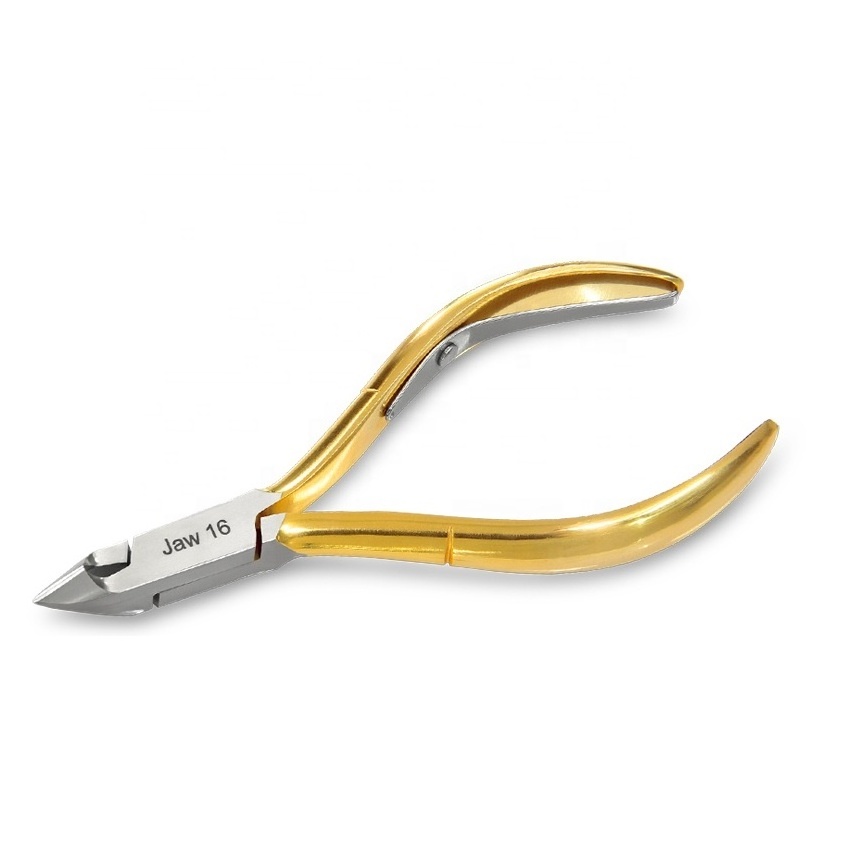 Stainless Steel Professional Gold Handle Nippers Acrylic Cuticle Nippers toe nail clippers