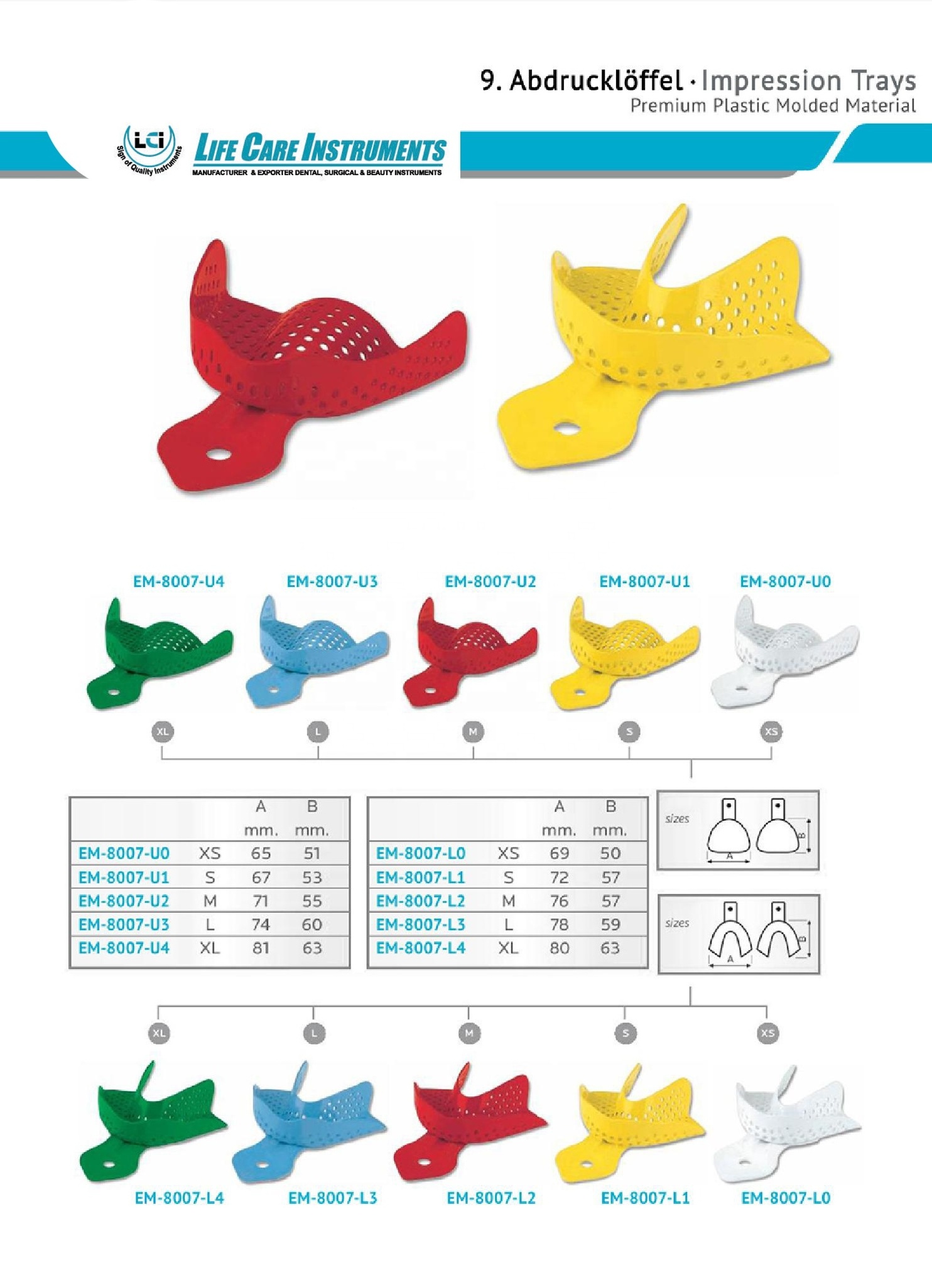 Premium Dental Impression Tray Plastic Molded Material Dental Impression Tray