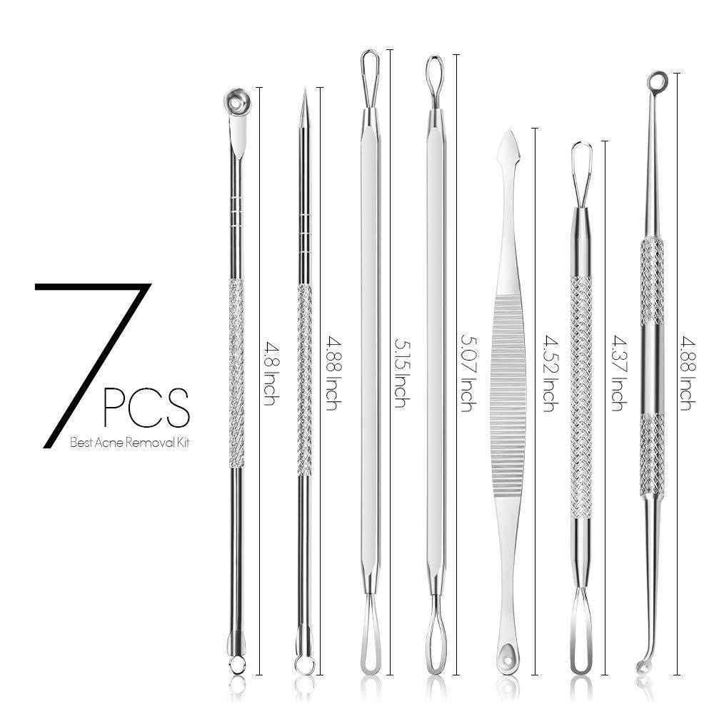 Blackhead Blemish Remover Comedone Extractor Acne Pimple Remover Kit Ingrown Hair Tweezers Removal Kit by Life Care Instruments