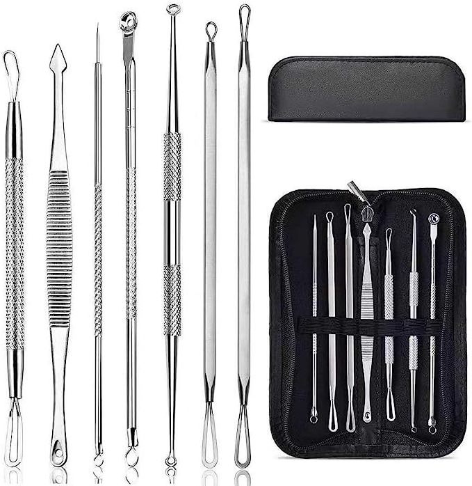 Blackhead Blemish Remover Comedone Extractor Acne Pimple Remover Kit Ingrown Hair Tweezers Removal Kit by Life Care Instruments