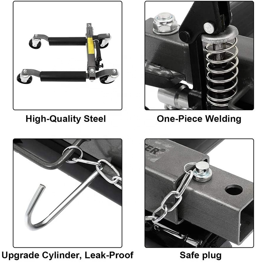 Aluminum 1500Lbs Hydraulic Vehicle Positioning Jack Go Jack Wheel Moving Dolly