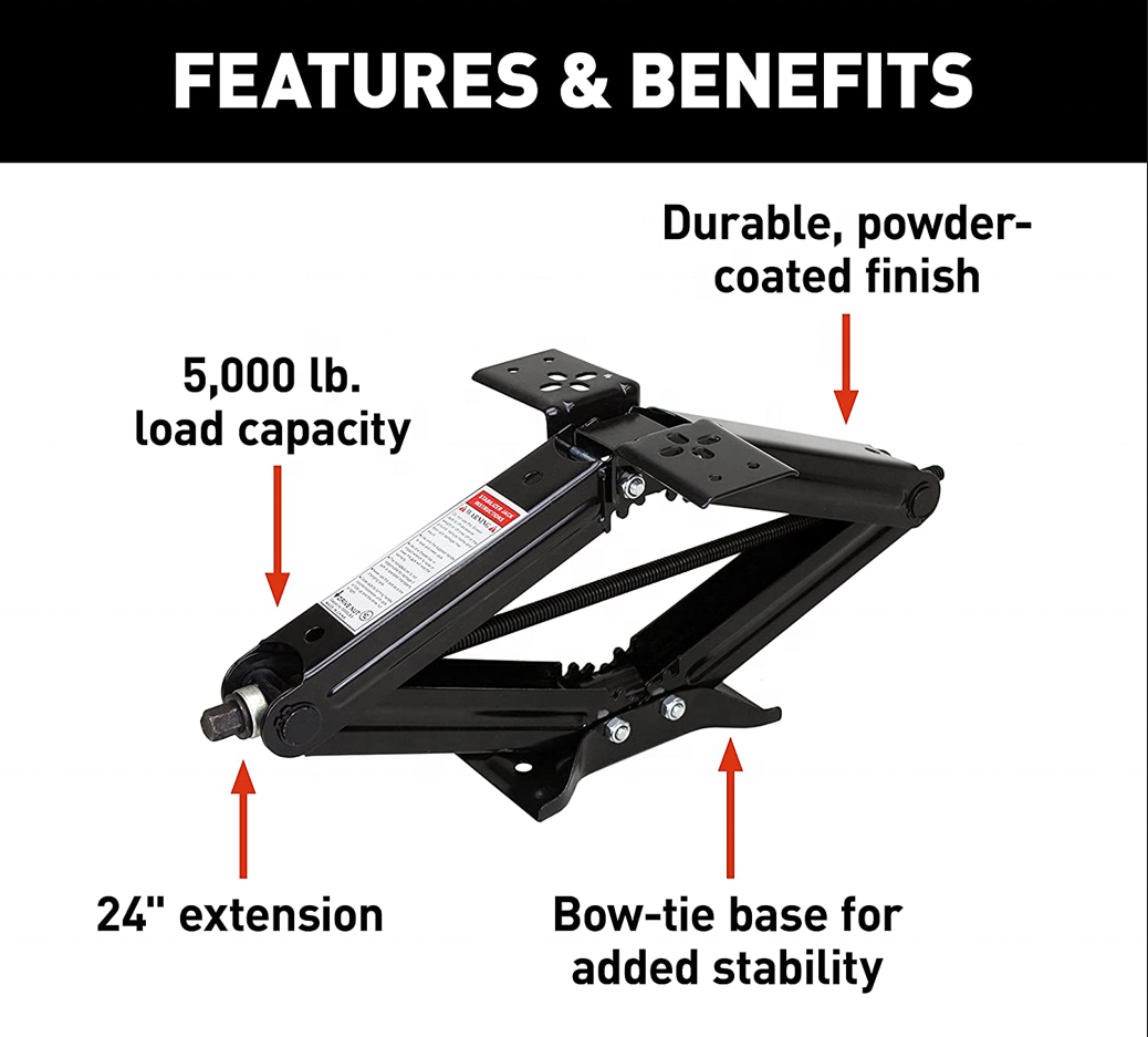 1.5Ton Mechanical Scissor Jack Car Lifting Jack with Ratchet Handle Tire Change Tool