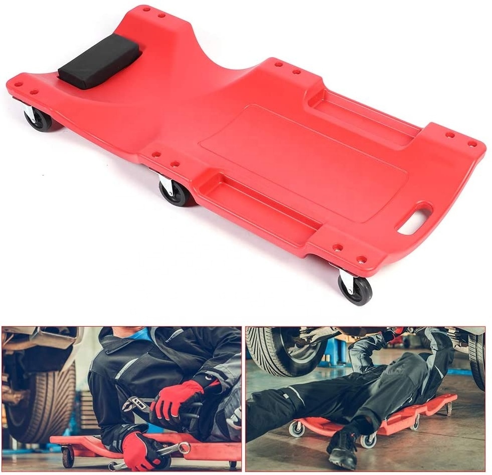 Factory Plastic 4 Casters Creeper Repair tools 36 INCH Plastic Car Creeper With Padded Headrest