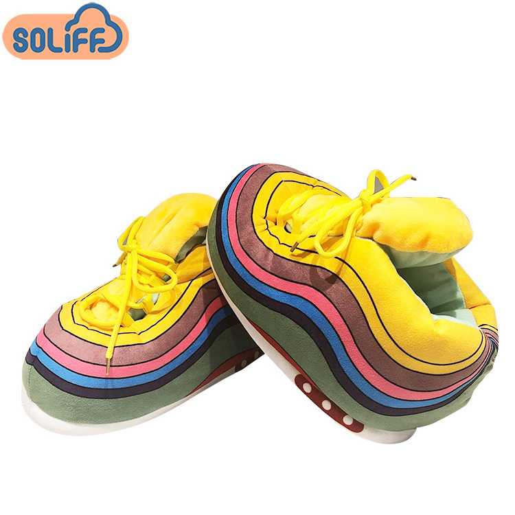 new design sneaker slipper yellow rainbow yezzy slippers