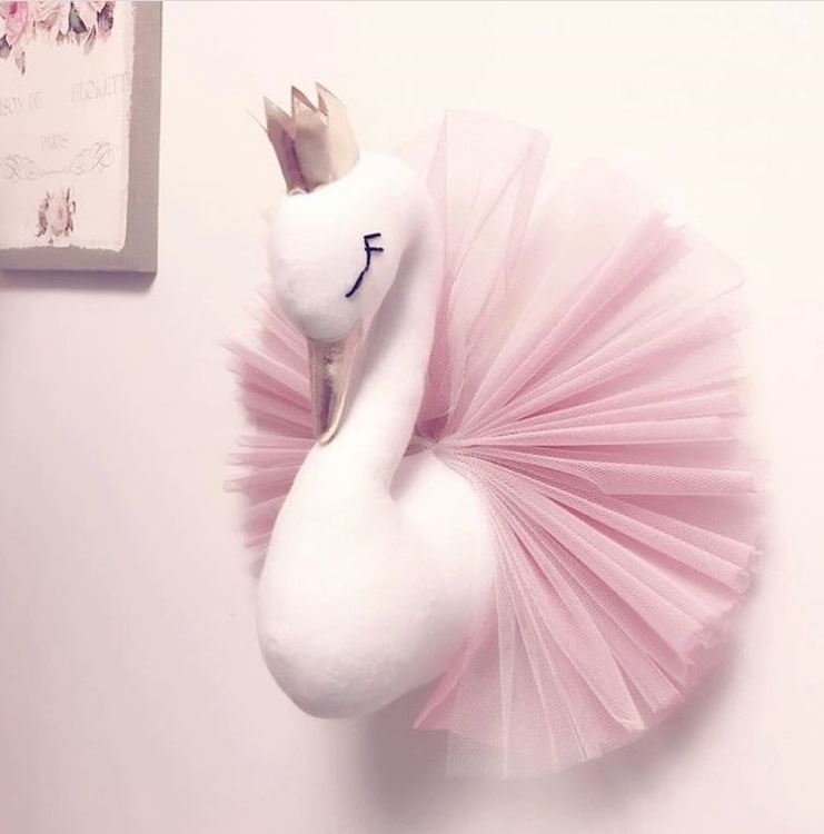 INS new crown swan animal head baby dolls children room wall hanging wall decorations for hanging photo props