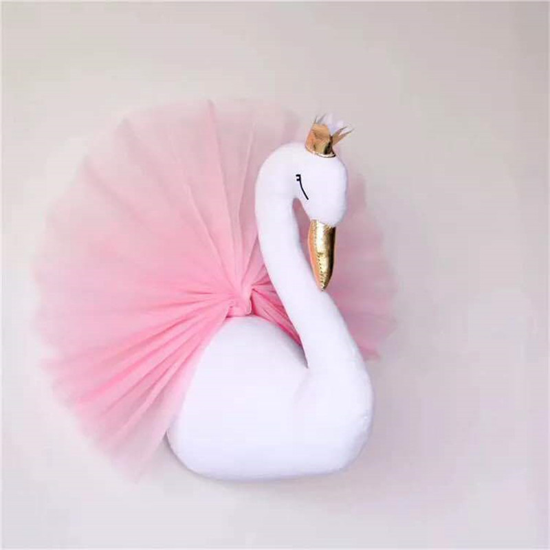 INS new crown swan animal head baby dolls children room wall hanging wall decorations for hanging photo props