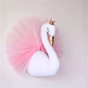 INS new crown swan animal head baby dolls children room wall hanging wall decorations for hanging photo props