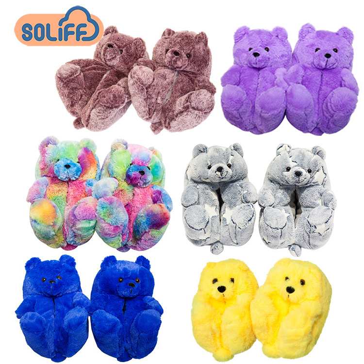 For Kids Teddy Bear plush Kawaii Teddy Bear Slippers high quality kids Teddy Bear Slippers