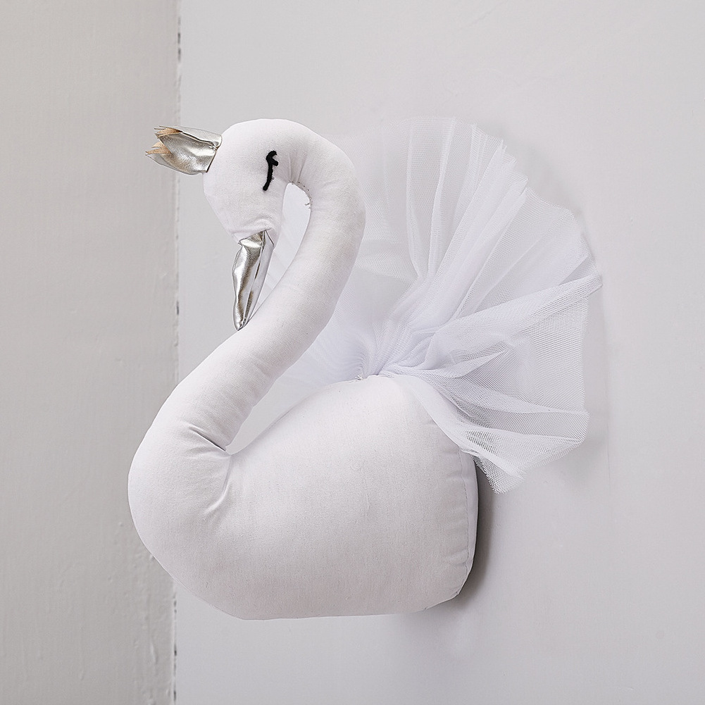 INS new crown swan animal head baby dolls children room wall hanging wall decorations for hanging photo props