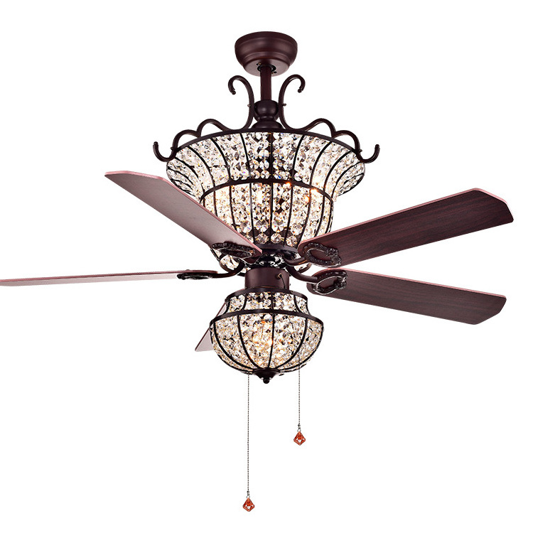 Fan Light Ceiling 100V-240V Luxurious Remote Control Crystal Fancy Ceiling Fan Lighting Kit