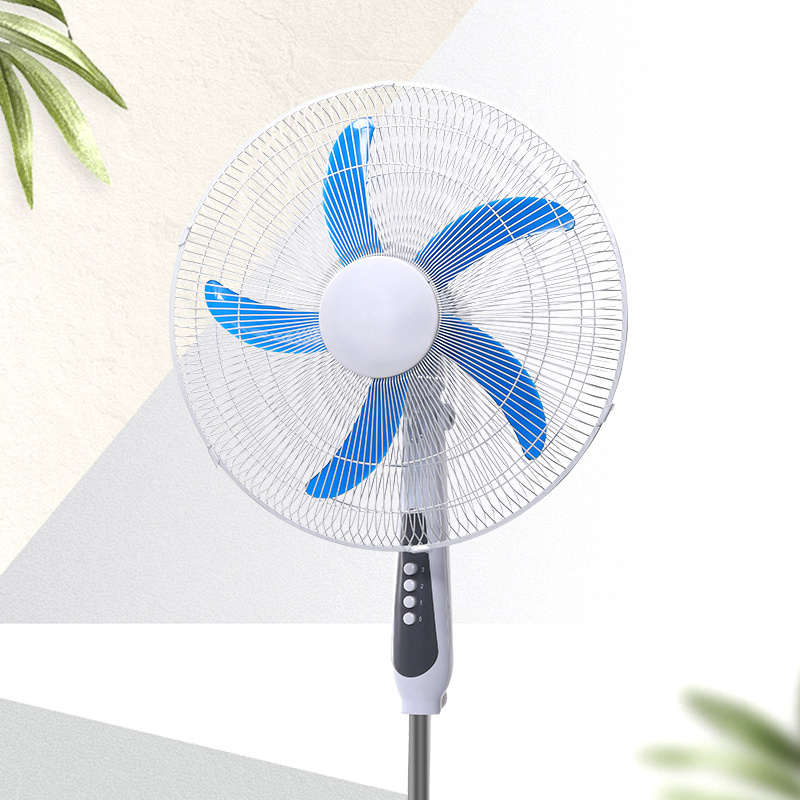 Stand Fans Solar Standing Fan BLDC 5 Blades Cooler Oscillating Pedestal Stand 3-speed Fan DC Electric 18 Inch OEM 12V Floor 22W