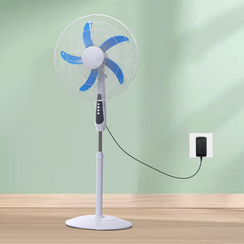 Stand Fans Solar Standing Fan BLDC 5 Blades Cooler Oscillating Pedestal Stand 3-speed Fan DC Electric 18 Inch OEM 12V Floor 22W