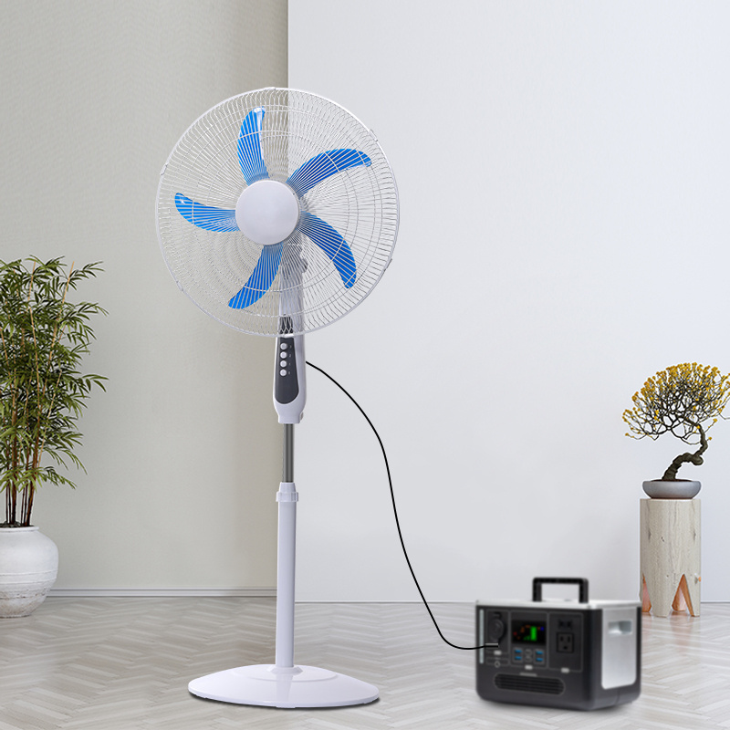 Stand Fans Solar Standing Fan BLDC 5 Blades Cooler Oscillating Pedestal Stand 3-speed Fan DC Electric 18 Inch OEM 12V Floor 22W