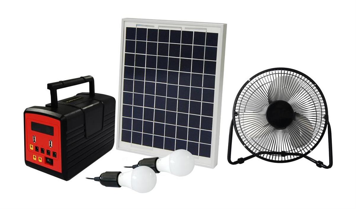 10W solar light products with FM radio phone charging and ran DC fan off grid solar power system home energy