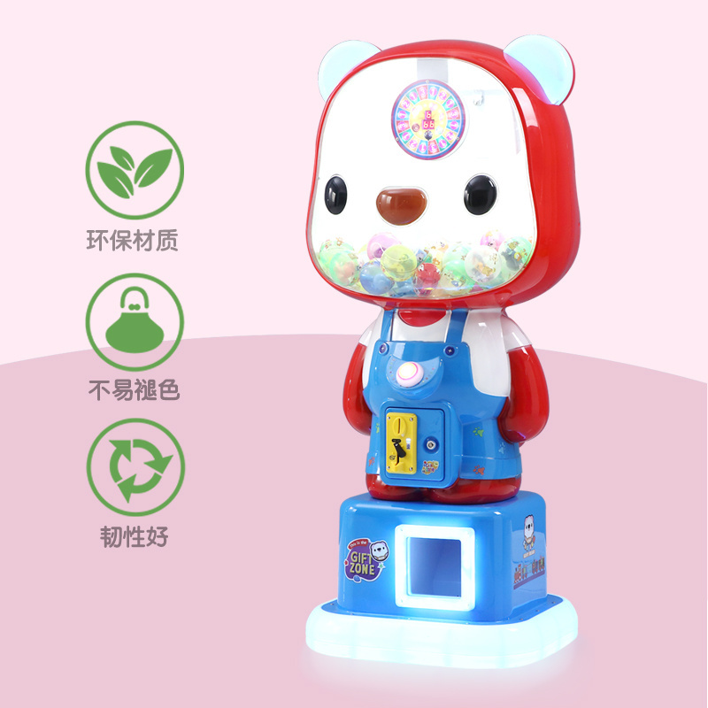 High quality cartoon cute bear toy capsule vending machine children coin operated egg twisting game machine for shopping mall