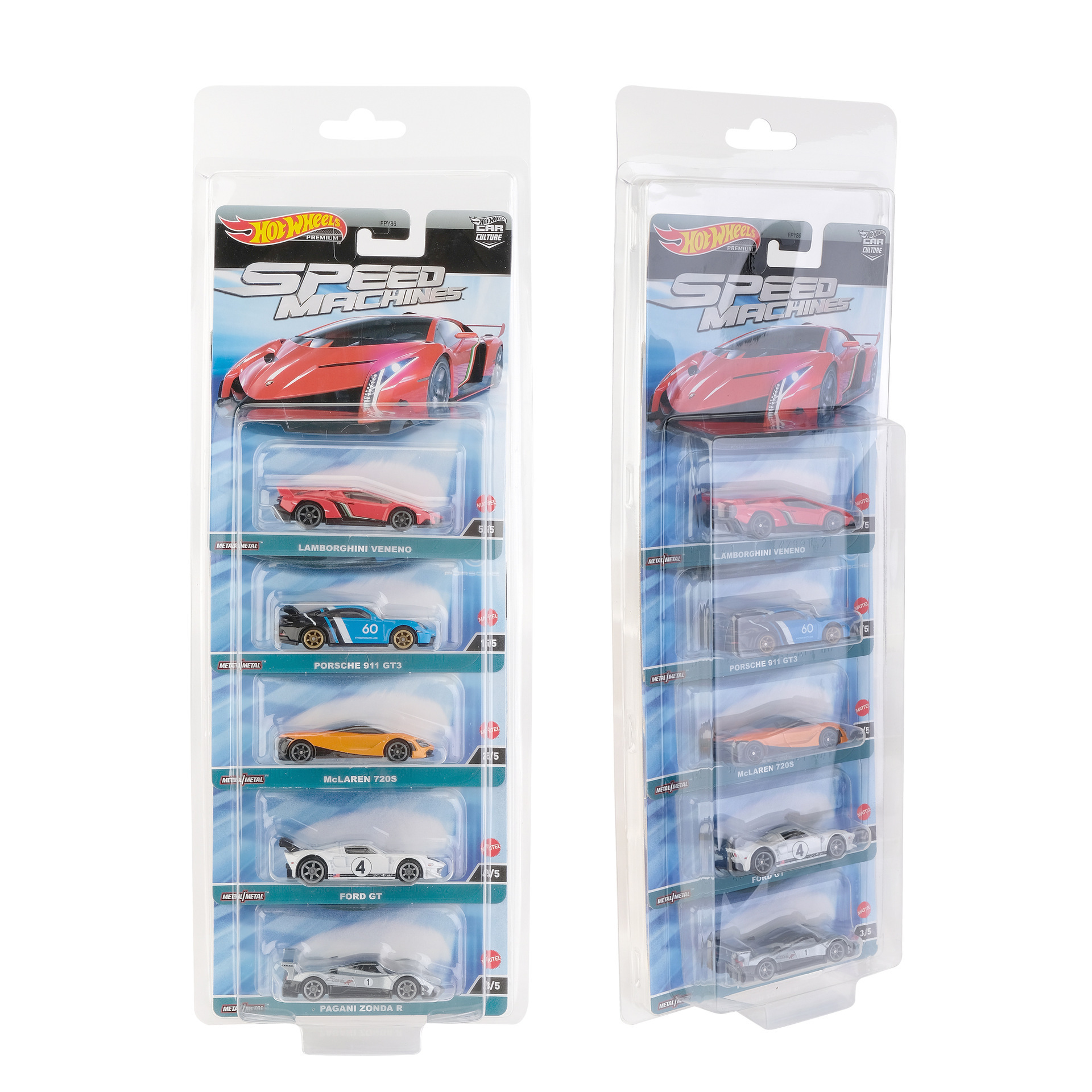 5Pcs Car Toy Transparent Display Case Hotwheels