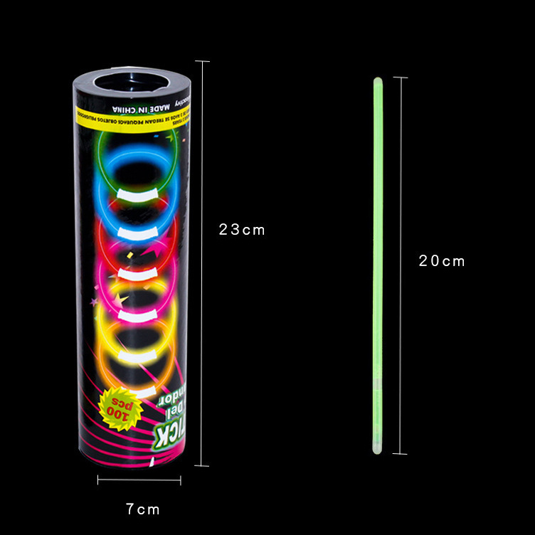 100pcs/Set Wholesale Glow in The Dark Concert Birthday Party Decorative Props Light Glow Bracelets Neon Sticks With Connectors