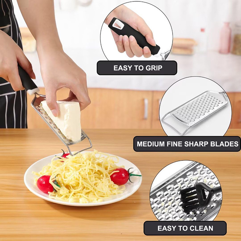 Wholesale Custom Stainless Stain Scraper Peeling Durable Cheese Grater with Soft Handle for Kitchen Spices Ginger