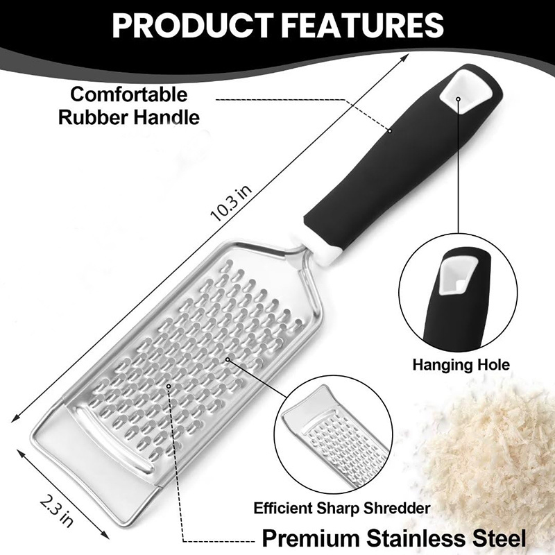 Wholesale Custom Stainless Stain Scraper Peeling Durable Cheese Grater with Soft Handle for Kitchen Spices Ginger