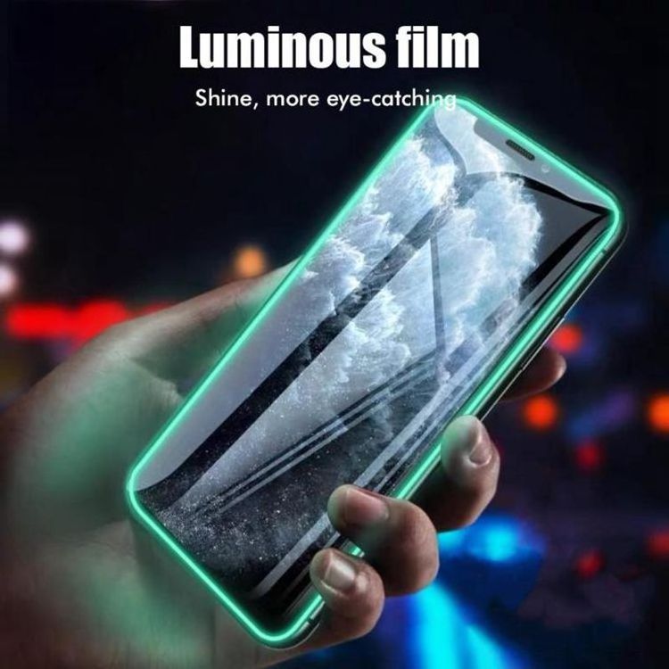 LFD854 Night Luminous Glow in the Dark Tempered Glass Screen Protector Film For iPhone 11 12 13 14 Pro Max Plus Mini Film