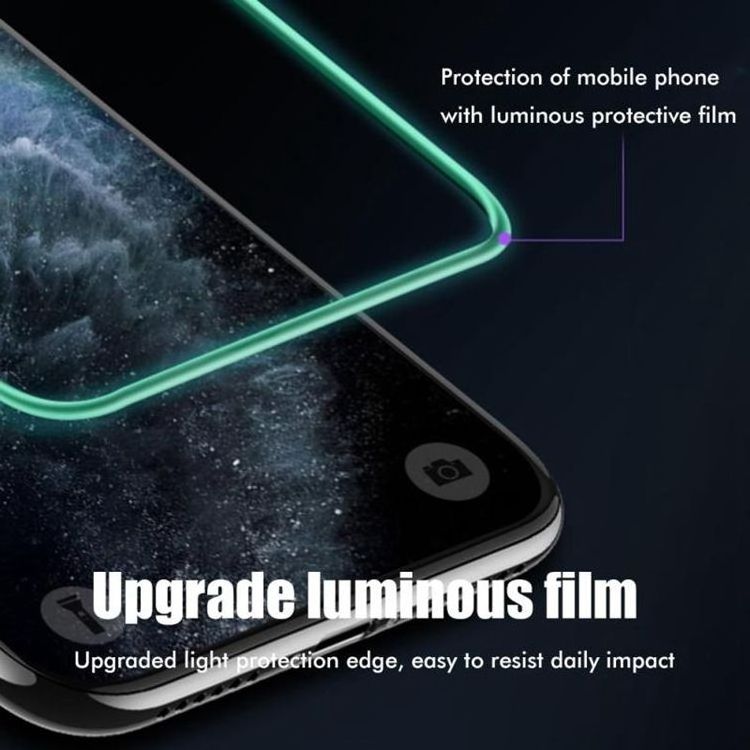 LFD854 Night Luminous Glow in the Dark Tempered Glass Screen Protector Film For iPhone 11 12 13 14 Pro Max Plus Mini Film