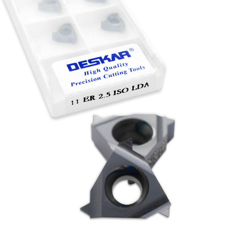 DESKAR 11 ER 2.5 ISO LDA Threading Carbide Inserts for Steel/Stainless/Cast Iron/Aluminum Metal